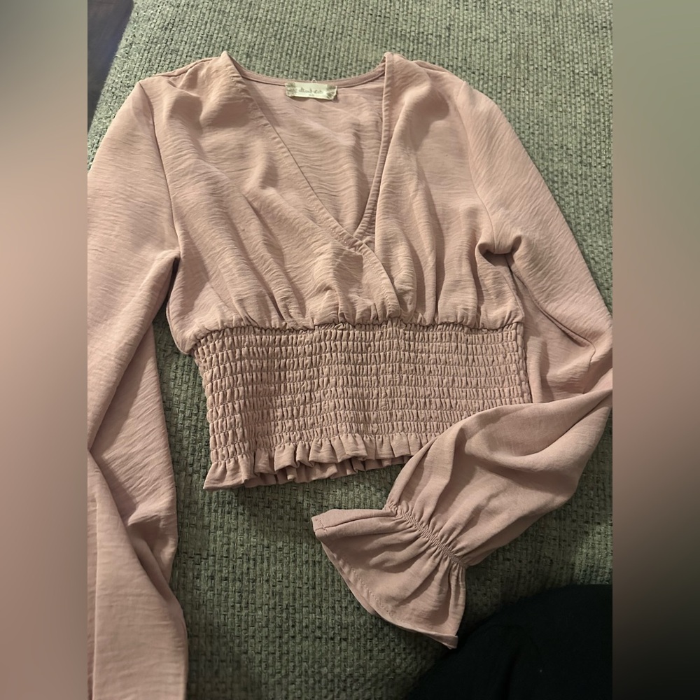Altard state xs top with ruffled sleeves